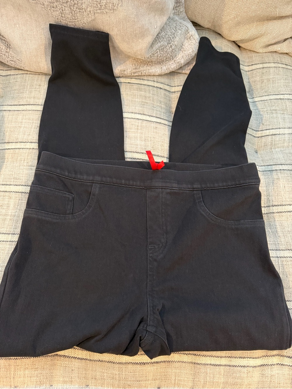 SPANX Black Skinny Jeans with Red Detail